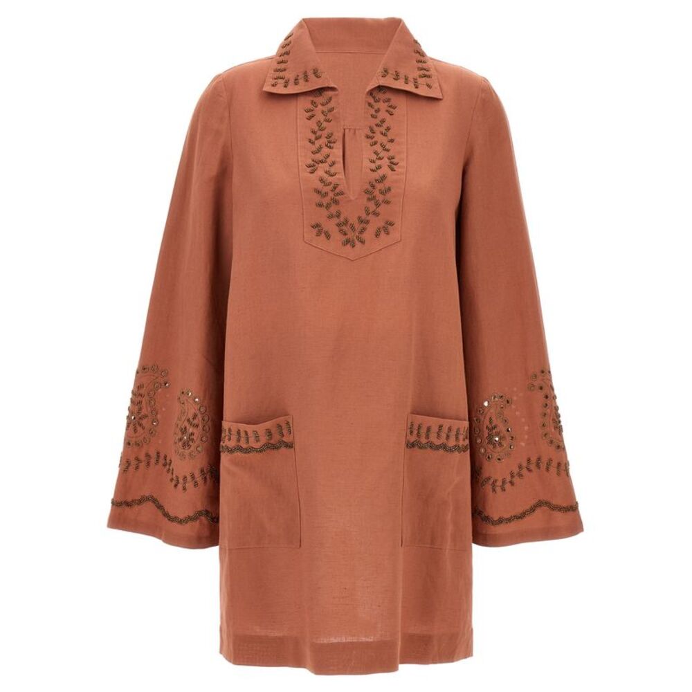 Fortela Bordeaux Cotton Short Women's Dress